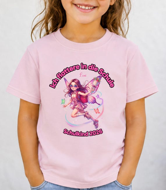Weiteres Produktbild: Feen-Shirt „Ich flattere in die Schule“ (personalisierbar)