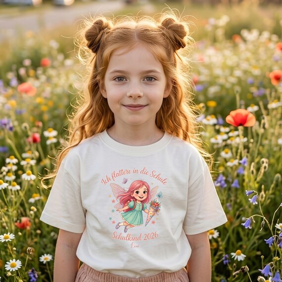 Feen-Shirt mit Schmetterling (personalisierbar)