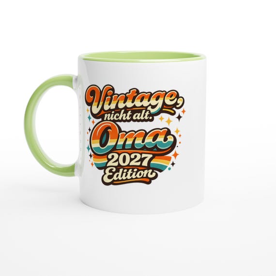 Weiteres Produktbild: Oma Tasse 2027 – Retro-Spruch „Vintage, nicht alt.“