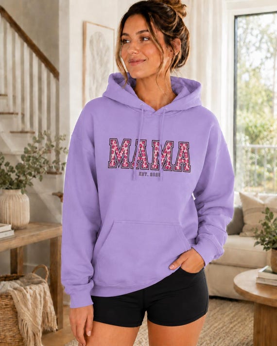 Weiteres Produktbild: Mama-Hoodie mit Blumen (personalisierbar)