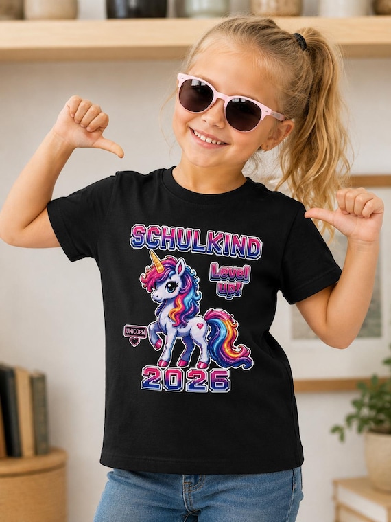Regenbogen-Einhorn-Shirt zur Einschulung