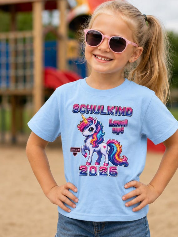 Weiteres Produktbild: Regenbogen-Einhorn-Shirt zur Einschulung