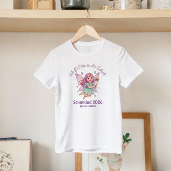 Weiteres Produktbild: Feen-Shirt „Ich flattere in die Schule“ (personalisierbar)
