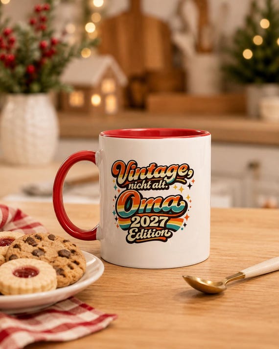 Weiteres Produktbild: Oma Tasse 2027 – Retro-Spruch „Vintage, nicht alt.“