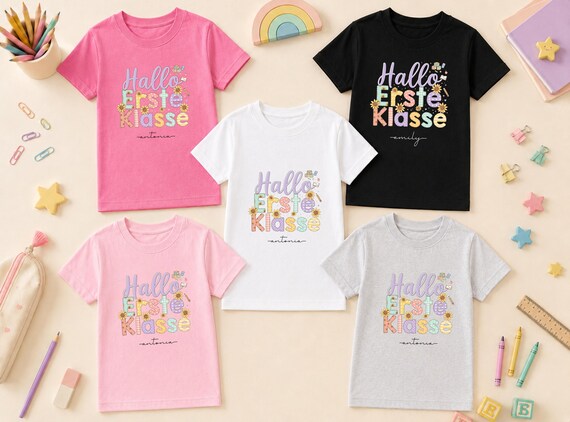 Weiteres Produktbild: Einschulungs-Shirt „Erste Klasse“ (personalisierbar)