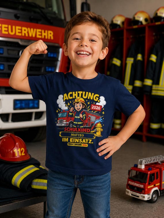 Weiteres Produktbild: Feuerwehr-Shirt zur Einschulung