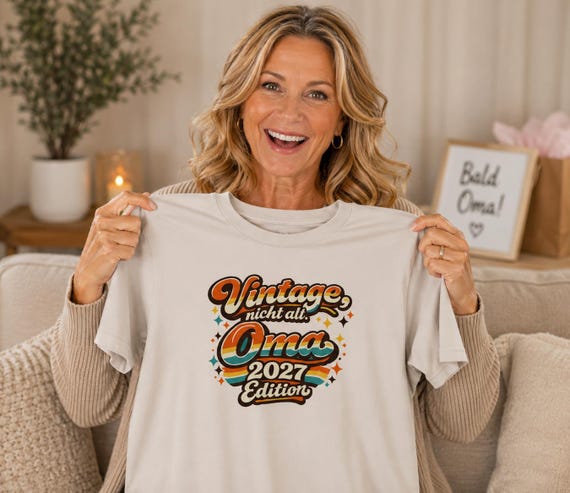 Weiteres Produktbild: Oma T-Shirt 2027 – Retro Unisex-Shirt „Vintage, nicht alt.“