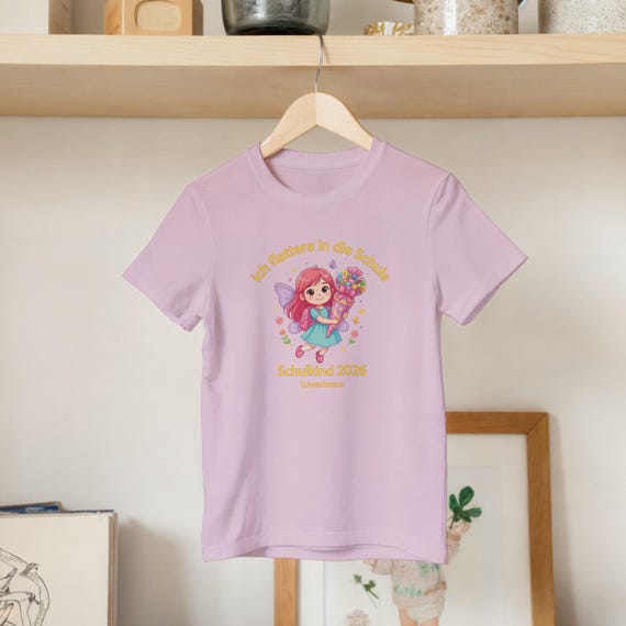 Weiteres Produktbild: Feen-Shirt „Ich flattere in die Schule“ (personalisierbar)
