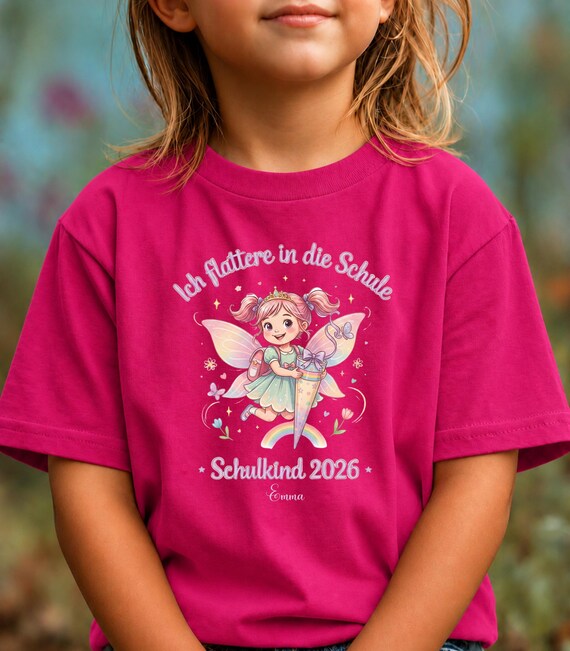 Weiteres Produktbild: Feen-Shirt „Ich flattere in die Schule“
