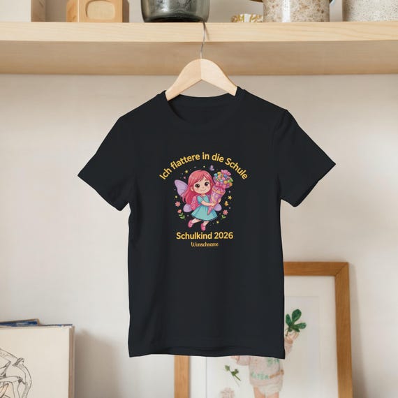 Weiteres Produktbild: Feen-Shirt „Ich flattere in die Schule“ (personalisierbar)