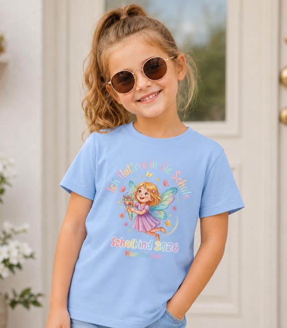 Weiteres Produktbild: Feen-Shirt „Ich flattere in die Schule“ (personalisierbar)