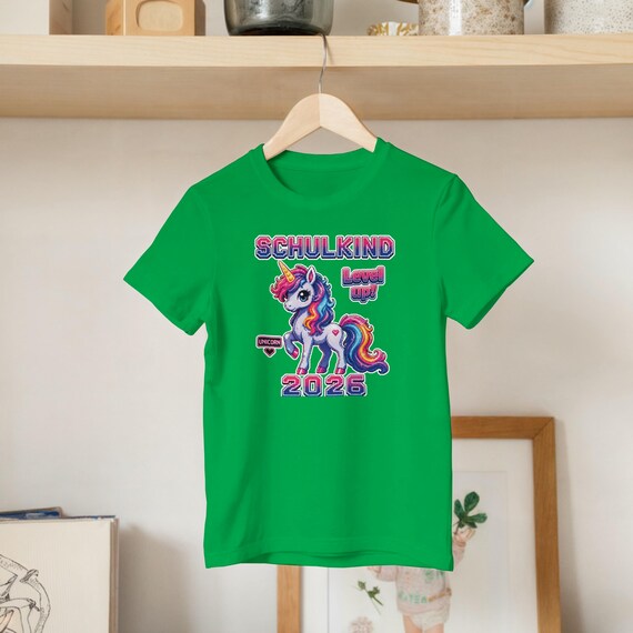 Weiteres Produktbild: Regenbogen-Einhorn-Shirt zur Einschulung