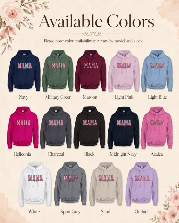 Weiteres Produktbild: Mama-Hoodie mit Blumen (personalisierbar)