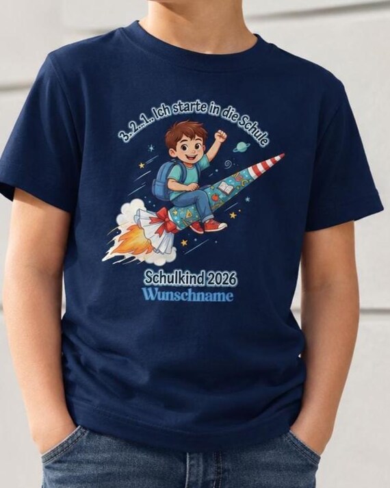 Schulkind-Shirt mit Sonnenbrille (personalisierbar)
