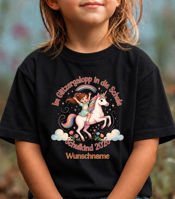 Weiteres Produktbild: Einhorn-Shirt zur Einschulung
