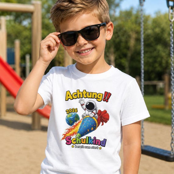 Raketen-Shirt zur Einschulung