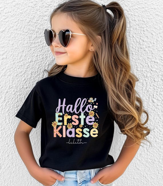 Einschulungs-Shirt „Erste Klasse“ (personalisierbar)