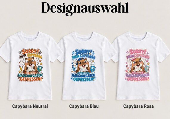 Weiteres Produktbild: Capybara-Shirt zur Einschulung