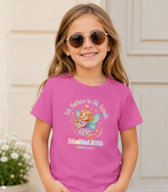 Weiteres Produktbild: Feen-Shirt „Ich flattere in die Schule“ (personalisierbar)