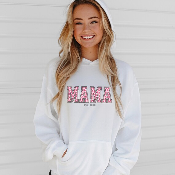 Weiteres Produktbild: Mama-Hoodie mit Blumen (personalisierbar)