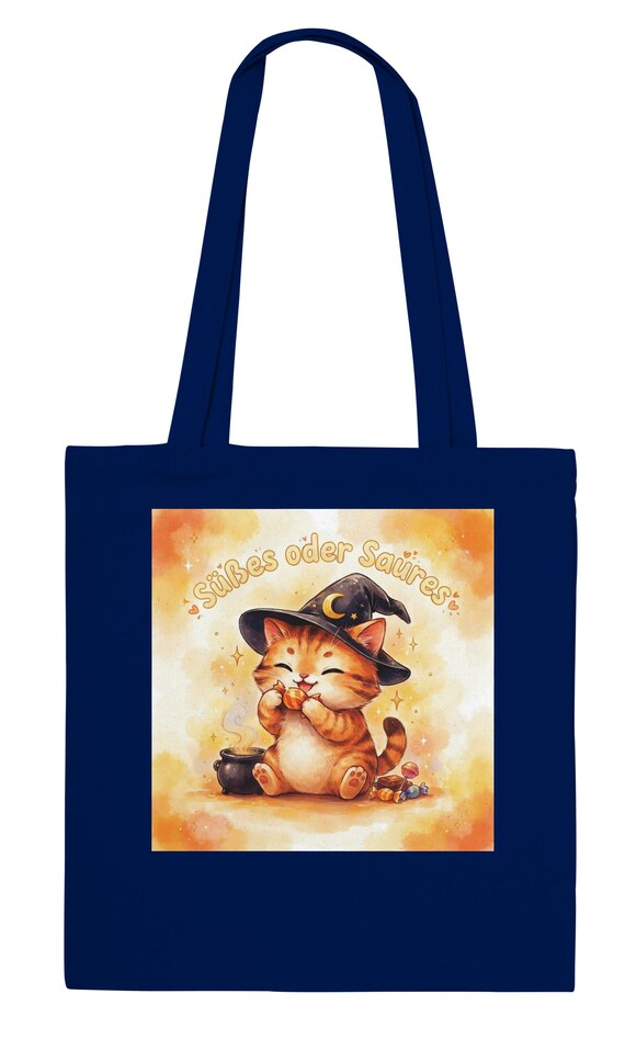 Weiteres Produktbild: Halloween-Tragetasche mit Hexenkatze