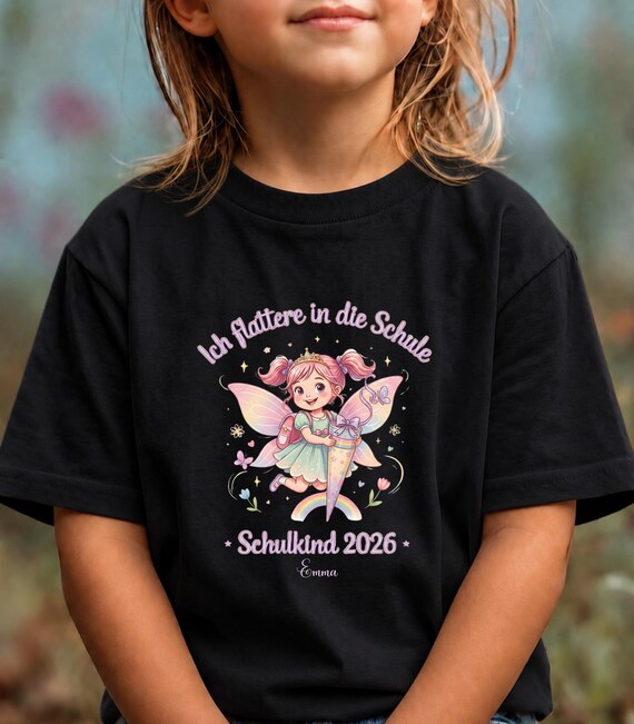 Weiteres Produktbild: Feen-Shirt „Ich flattere in die Schule“