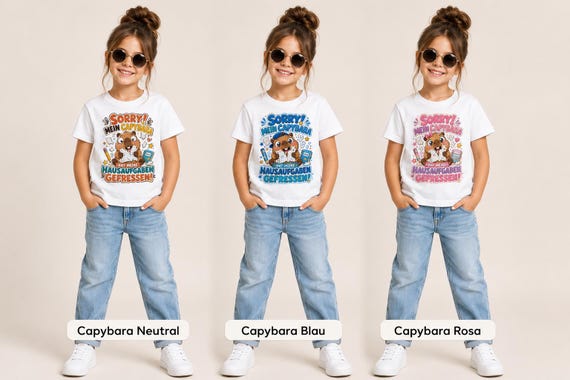 Weiteres Produktbild: Capybara-Shirt zur Einschulung