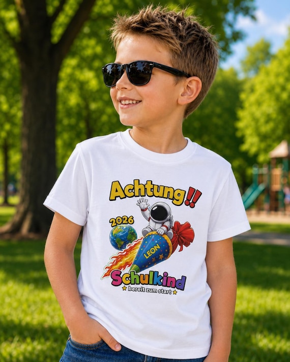 Raketen-Shirt zur Einschulung (personalisierbar)