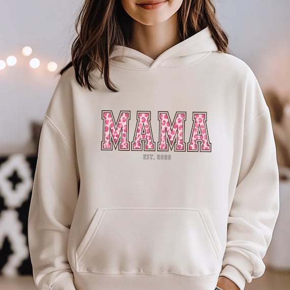 Weiteres Produktbild: Mama-Hoodie mit Blumen (personalisierbar)
