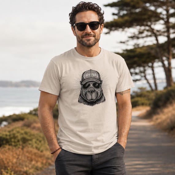 Weiteres Produktbild: „Capy Papa“ Capybara-Shirt für Papas