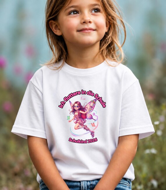 Weiteres Produktbild: Feen-Shirt „Ich flattere in die Schule“ (personalisierbar)