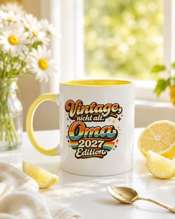 Oma Tasse 2027 – Retro-Spruch „Vintage, nicht alt.“