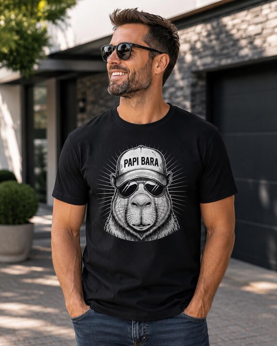 Weiteres Produktbild: „Papi Bara“ Capybara-Shirt für Papas