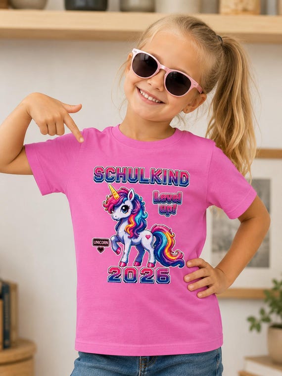 Weiteres Produktbild: Regenbogen-Einhorn-Shirt zur Einschulung