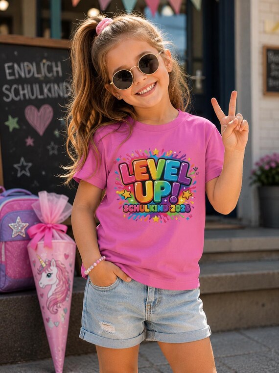 Weiteres Produktbild: Einschulungs-Shirt „Level Up“