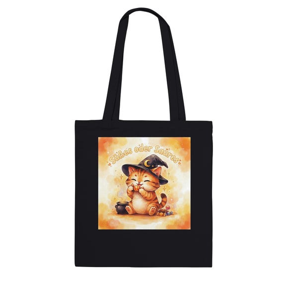 Weiteres Produktbild: Halloween-Tragetasche mit Hexenkatze