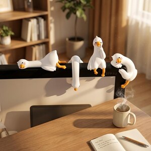Niedliche Entenfigur, 3D-Modell Schreibtischfreund, Enten-Schreibtisch-Spielzeug und Dekor, Kunstwerk-Geschenk für sie, Schreibtischzubehör, Büro-Schreibtisch-Dekor, Enten-Liebhaber-Geschenk