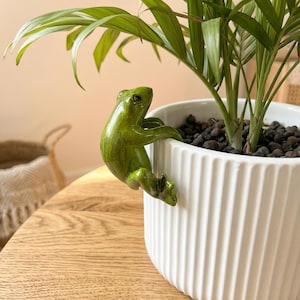 Frog Plant Hugger, Cute Resin Frog Pot Decor, Succulent Planter Buddy, Whimsical Plant Ornament, Gift for Plant Lovers, Indoor Plant Decor