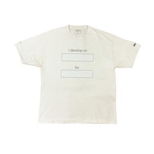 Vintage Microsoft Developer T-Shirt Cream Y2K Tech Promo Graphic Tee XL