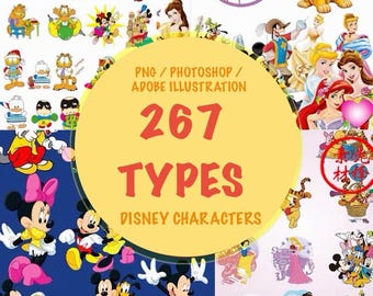 Disney Cartoon Vector Design Template For Backdrop Photoshop Adobe Illustrator File