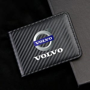 Porte-carte grise et permis de conduire Volvo en fibre de carbone