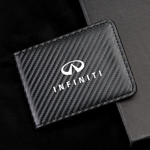 Porte-carte grise et permis de conduire en fibre de carbone Infiniti