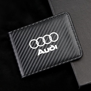Porte-carte grise et permis de conduire Audi en fibre de carbone
