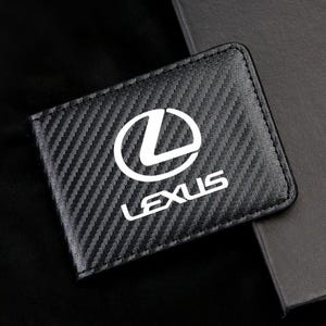 Porte-carte grise et permis de conduire Lexus en fibre de carbone