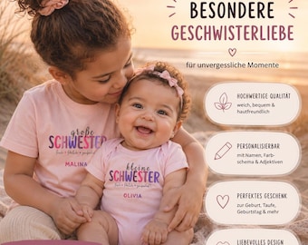 Personalized Little Sister Baby Bodysuit with Name | Little Sister Bodysuit | Baby Shower Gift | Sibling Bodysuit for Girls