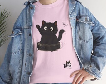 レコードプレーヤーの黒猫Tシャツ｜かわいい子猫のレコードプレーヤーTシャツ