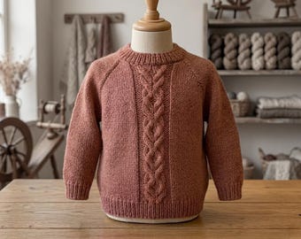 Handmade Woolen Pullover | Hand Knitted Cable Knit Sweater | Warm Winter Wool Jumper | Unisex Artisan Knitwear