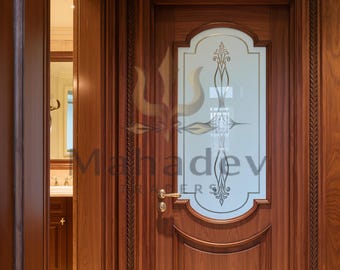 Hand Carved Teak Interior Door | Luxury Solid Wood Entry Door