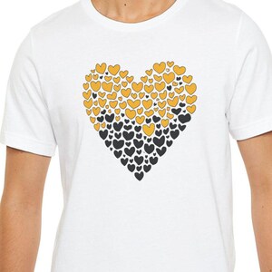 Pittsburgh Black and Yellow Heart T Shirt Steel City Sports Fan Tee