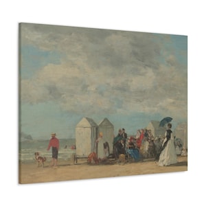 Strandtafereel van Eugene Boudin - impressionistisch zeegezicht - reproductie van oude meesters - Galerie wikkeldoek kunst aan de muur